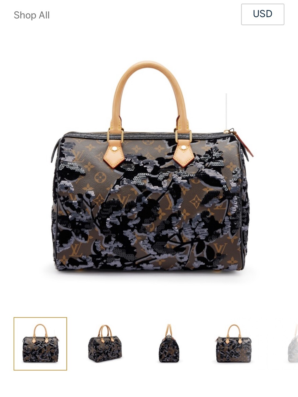 Louis Vuitton Brown Monogram Coated Canvas, Velvet and Sequin Speedy 2010